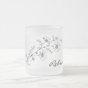Personalise Name Floral Frosted Mug