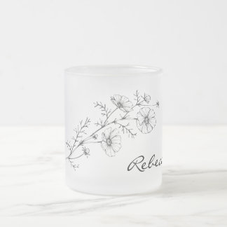Personalise Name Floral Frosted Mug
