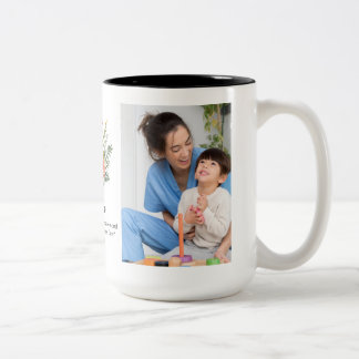 Personalise Name Florals Granma Gift Black Combo Two-Tone Coffee Mug