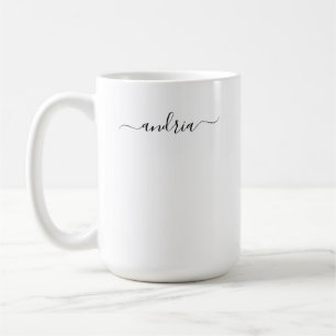 Personalise Name in Black Script Coffee Mug
