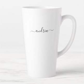 Personalise Name in Black Script Latte Mug