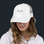 Personalise Name in Black Script Trucker Hat<br><div class="desc">Personalise name in Black Script for a contemporary and dynamic look. Makes a great gift.</div>