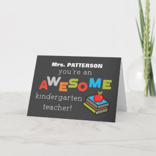 Personalise Name Kindergarten Teacher Appreciation Card