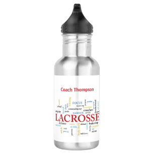 Personalise Name Lacrosse Coach Thanks Words 532 Ml Water Bottle