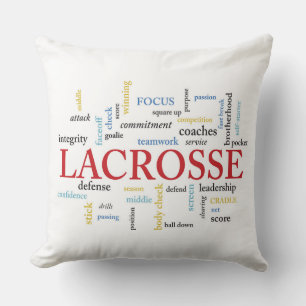 Personalise Name Lacrosse Coach Thanks Words Cushion