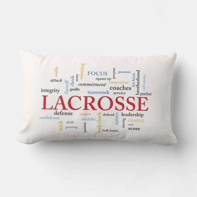 Personalise Name Lacrosse Coach Thanks Words Lumbar Cushion (Front)