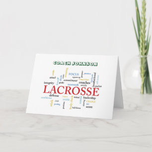 Personalise Name Lacrosse Coach Thanks Words Thank You Card