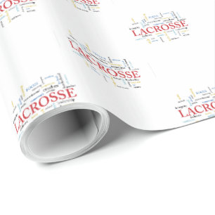 Personalise Name Lacrosse Coach Thanks Words Wrapping Paper