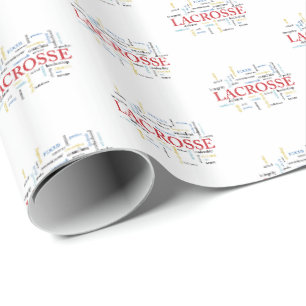 Personalise Name Lacrosse Coach Thanks Words Wrapping Paper