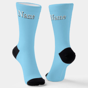 Personalise Name Light Blue Socks