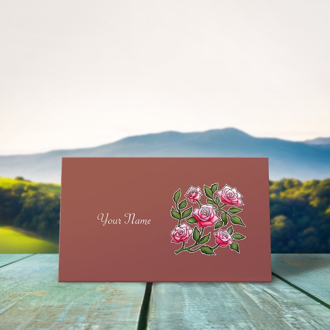 Personalise Name - Marsala Rose Business Card (Creator Uploaded)