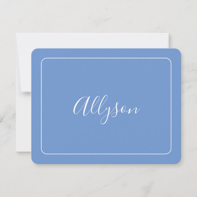 Personalise Name & Message, Blue Holiday Card (Front)