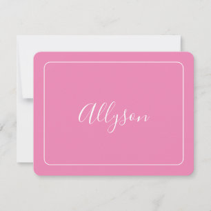Personalise Name & Message, Pink Holiday Card
