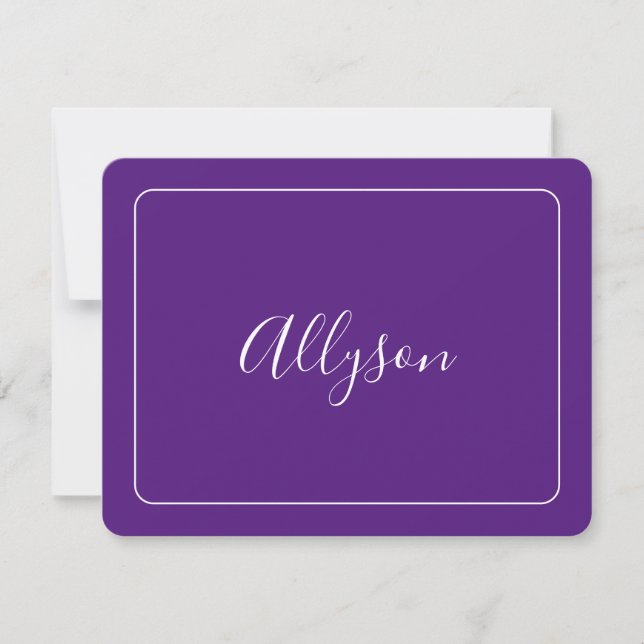 Personalise Name & Message, Royal Purple Holiday Card (Front)