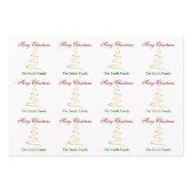 Personalise Name Modern Christmas Tree Paper