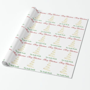 Personalise Name Modern Christmas Tree Paper