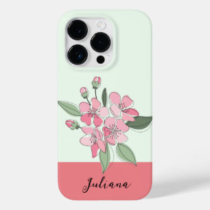 personalise name modern floral Case-Mate iPhone 14 pro case