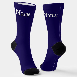 Personalise Name Navy Blue Socks