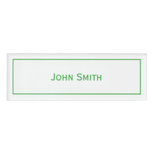 Personalise Name on Modern Minimal Green & White Tag