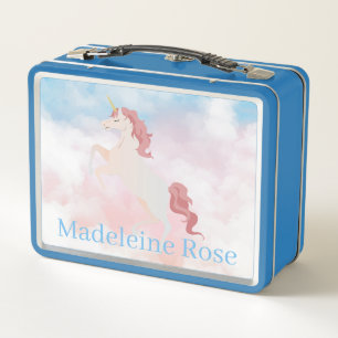 Personalise name on My prancing unicorn Metal Lunch Box