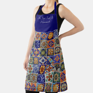 Personalise Name or Text Southwest Talavera Tile Apron
