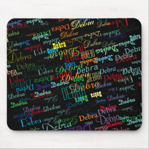personalise name pattern colourful mouse mat