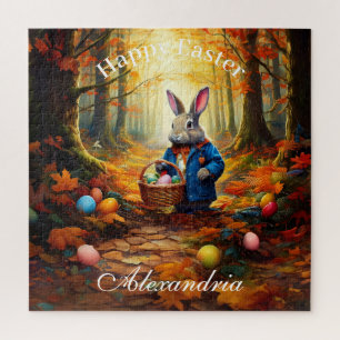 Personalise Name Peter Easter Eggs Basket Jigsaw Puzzle