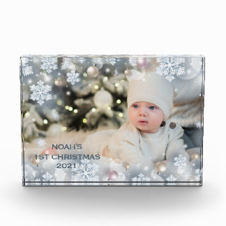 Personalise Name & Photo Baby's First Christmas 8 
