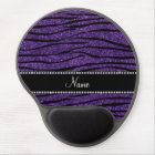 Personalise name purple glitter zebra stripes