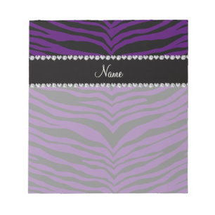 Personalise name purple tiger stripes notepad