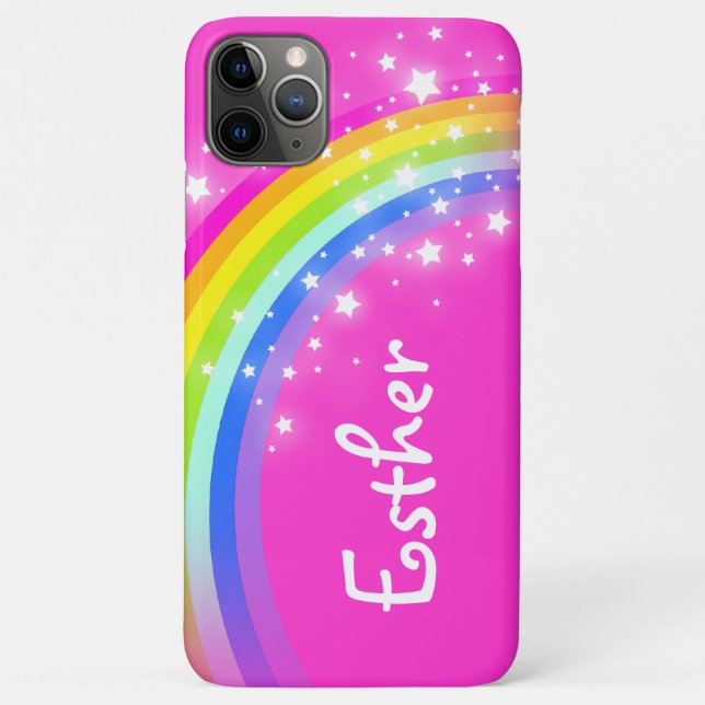 Personalise name rainbow pink girl ipod case (Back)
