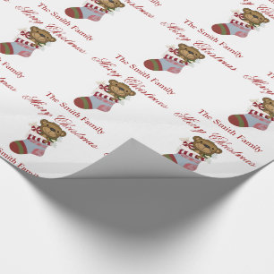 Personalise Name Teddy Bear Stocking Paper