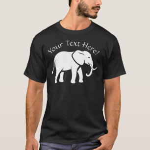 Personalise Name Text White Elephant  T-Shirt