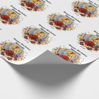 Personalise Name Virgo Custom Birthday Wrapping Paper