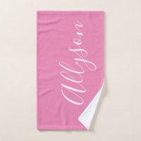 Personalise Name White Script Vertical, Pink