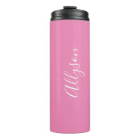 Personalise Name White Script Vertical, Pink