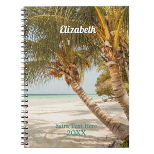 Personalise Name/Year/Title/Beach & Palms Notebook
