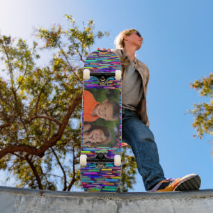 Personalise Names and Large Photo Handcrafted Skateboard