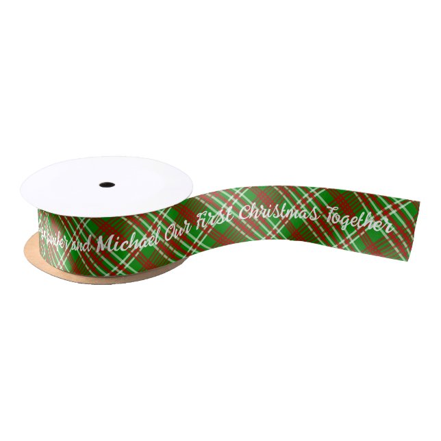 Personalise Names Our First Christmas Together Satin Ribbon (Spool)