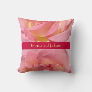 Personalise Names Wedding Gifts Rose Flower Pillow