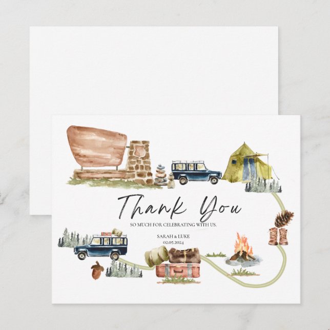 Personalise National Park Party Thank You Card (Front/Back)