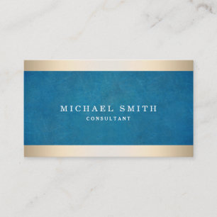 Personalise Navy Blue Gold Striped Modern Stylish Business Card