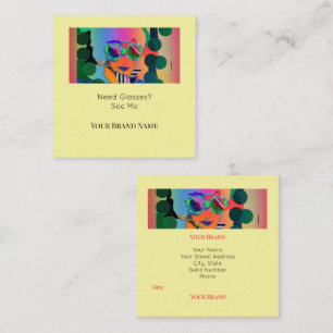 Personalise Need Glasses? Square Business Card