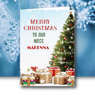 Personalise Niece Merry Christmas Card
