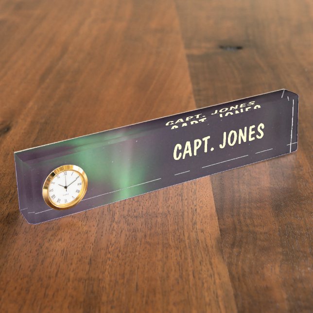 Personalise Northern-Lights Aurora Borealis Sky Nameplate (Side)