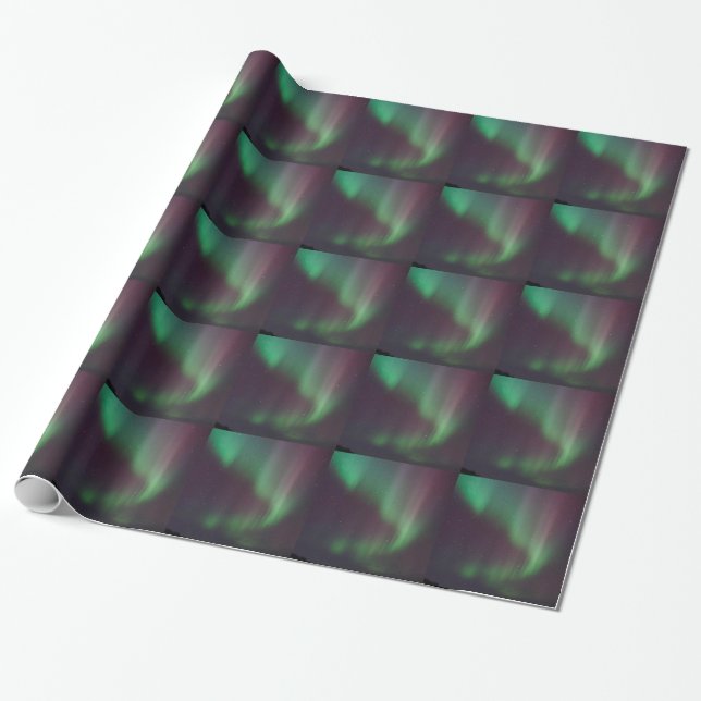 Personalise Northern-Lights Aurora Borealis Sky Wrapping Paper (Unrolled)