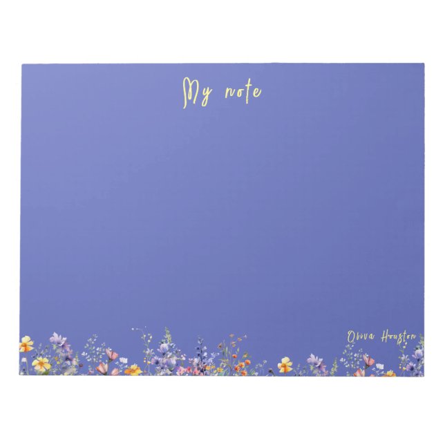 Personalise Notepad | Wildflowers Notepad (Front)