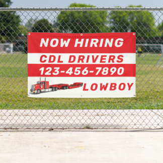 Personalise Now Hiring Lowboy CDL Drivers  Banner