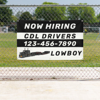 Personalise Now Hiring Lowboy CDL Drivers  Banner