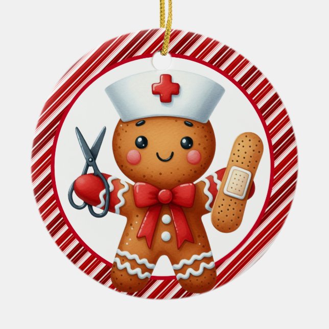 Personalise Nurse Christmas Ornament (Front)